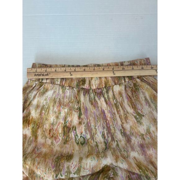 Zara crinkle effect wide leg cropped trousers multicolored abstract tie -dye SML - Picture 8 of 11